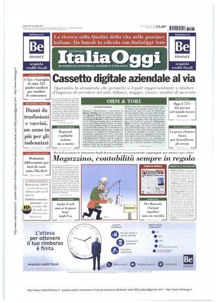 Italia oggi : quotidiano di economia finanza e politica